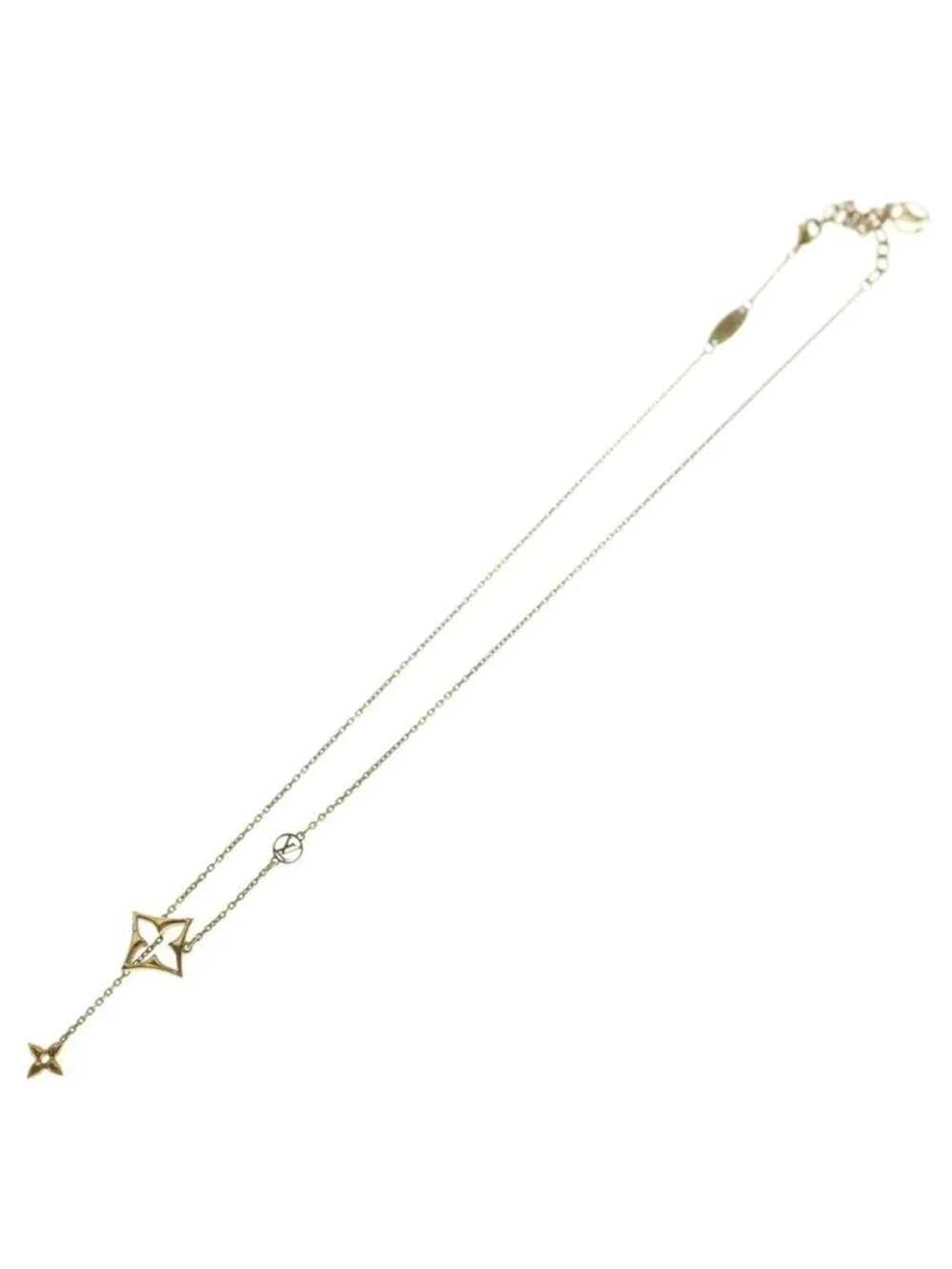 Louis Vuitton Monogram Pendant Chain LV Flower Gram Gold
